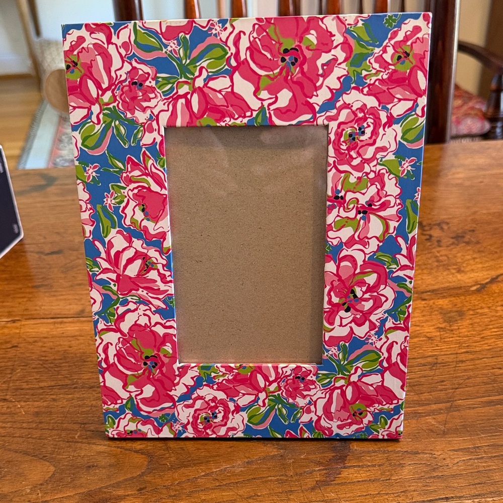 Lily Pulitzer Floral Pink and Blue Picture Frame
